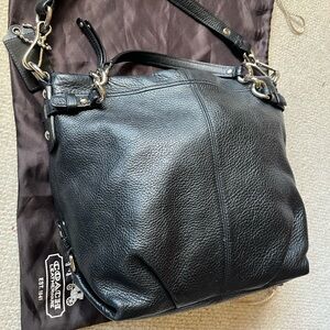Coach black leather handbag